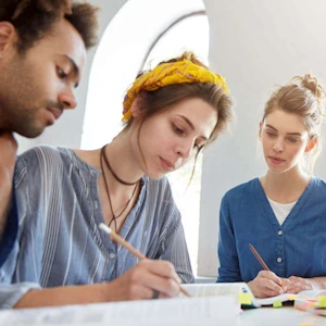 Young adults working together